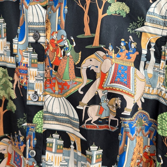 J MCLAUGHLIN LOIS SHIRT POPLIN PALACE STRETCH COTTON ELEPHANT ASIAN MOTIF S - Picture 5 of 11